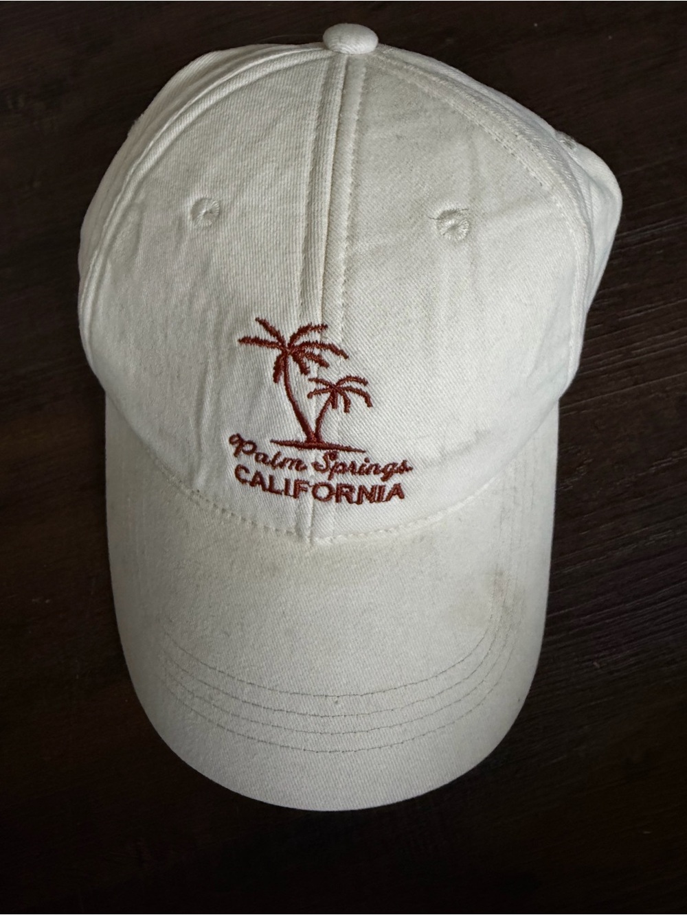 Zara Cream Kids Baseball Cap with Brown Palm Tree Embroidery